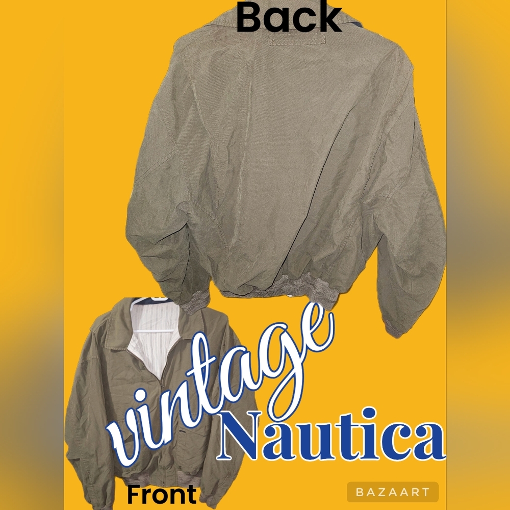 VTG Nautica full zip med wght bomber windbreaker